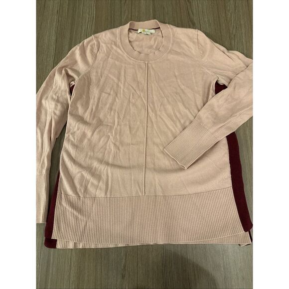 Boden Sweater Womens S Pink Maroon Stripe‎ Long Sleeve Wool Cotton Top Pullover - Picture 1 of 11